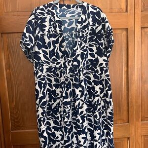 Navy and White Floral Dress
